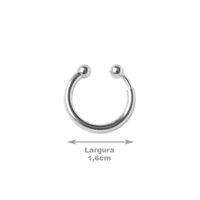 Piercing de Prata Pressão para Orelha