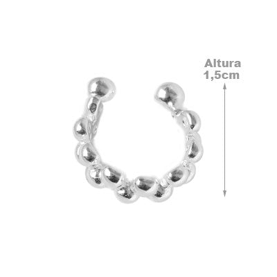 Piercing de Prata Pressão para Orelha