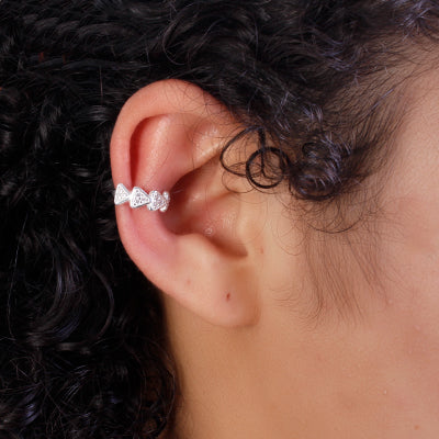 Piercing de Prata Pressão para Orelha