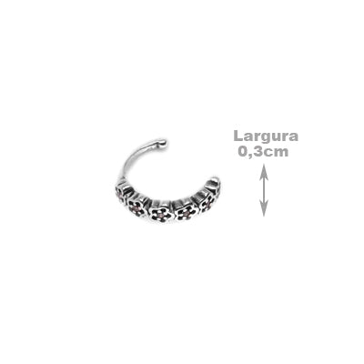 Piercing de Prata Pressão para Orelha