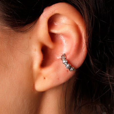 Piercing de Prata Pressão para Orelha