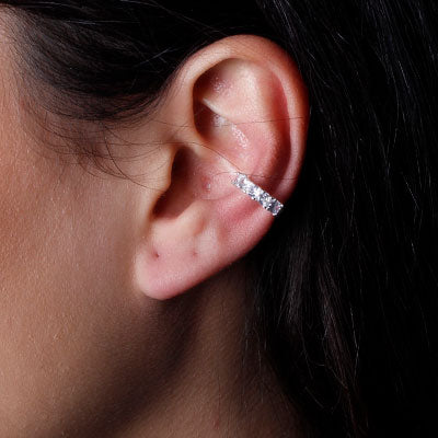 Piercing de Prata Pressão para Orelha