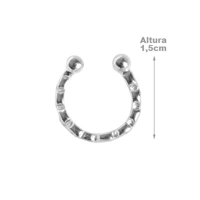 Piercing de Prata Pressão para Orelha