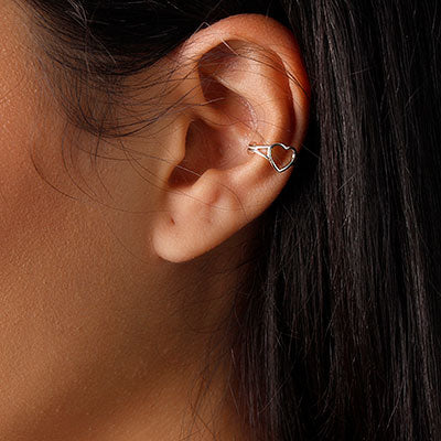 Piercing de Prata Pressão para Orelha