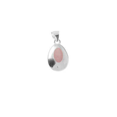 Pingente de Prata com Quartzo Rosa