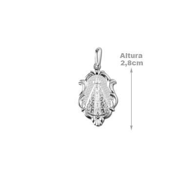 Medalha de Prata com Nossa Senhora Aparecida. 