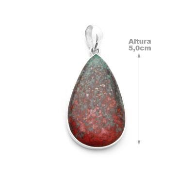 Pingente de Prata com Sonora Chrysocolla. 