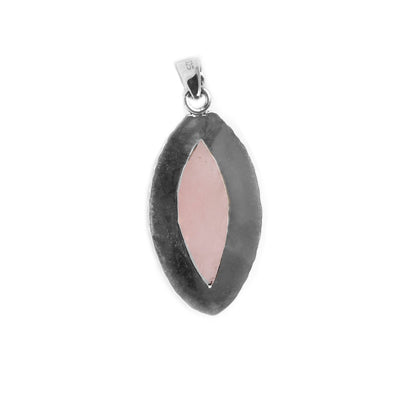 Pingente de Prata com Quartzo Rosa
