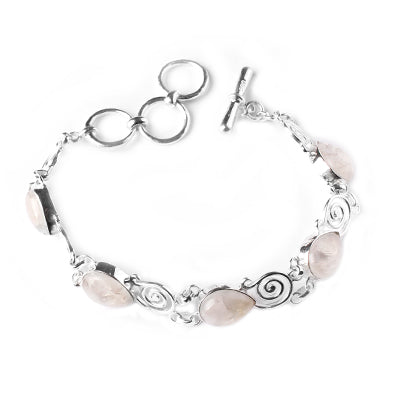 Pulseira de Prata com Pedra da lua