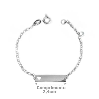 Pulseira de Prata Infantil com Placa - 54621