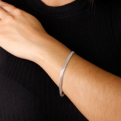 Pulseira de Prata em Elos
