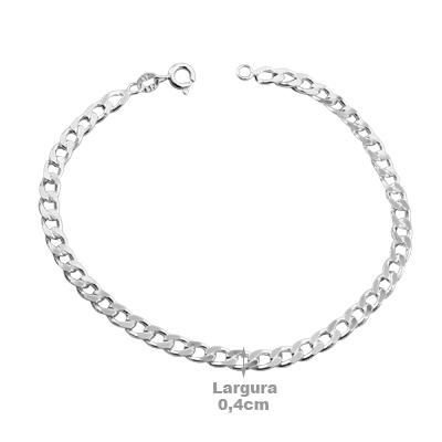 Pulseira de Prata em Elos