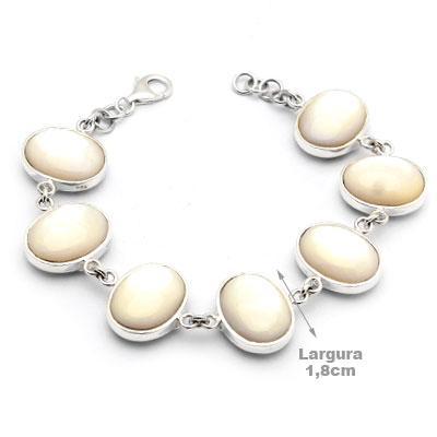 Pulseira de Prata com Madrepérola