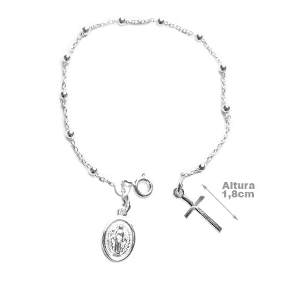 Pulseira de Prata Rosário.