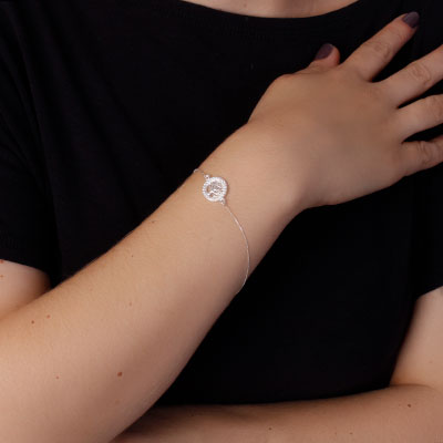 Pulseira de Prata Árvore da Vida. 