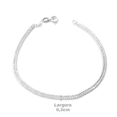 Pulseira de Prata Elo. 