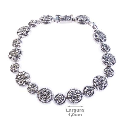 Pulseira de prata Marcassita