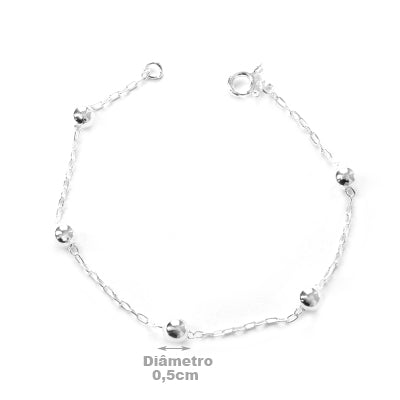 Pulseira de Prata Bola