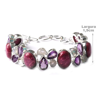 Pulseira de Prata Pedras - 50728