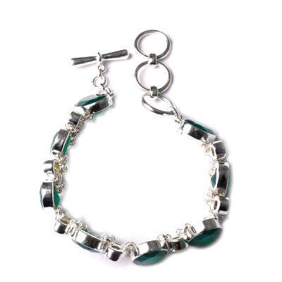 Pulseira de Prata com Esmeralda