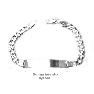 Pulseira de Prata com Placa - 51210