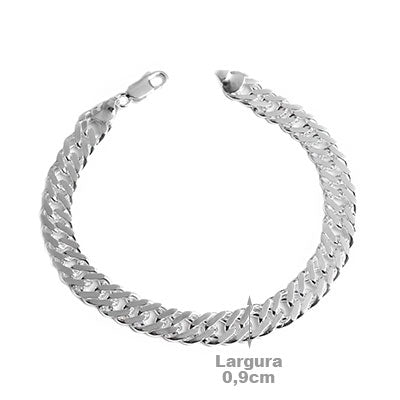 Pulseira de Prata em Elos 