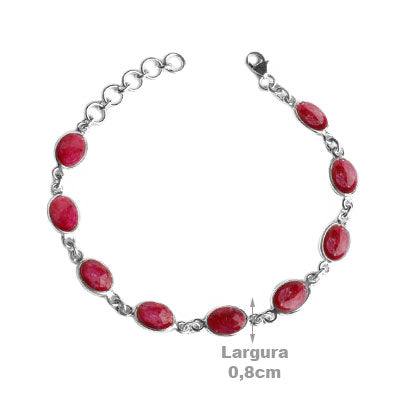 Pulseira de Prata com Rubi