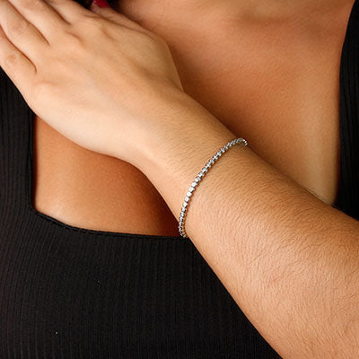 Pulseira de Prata com Zircônias
