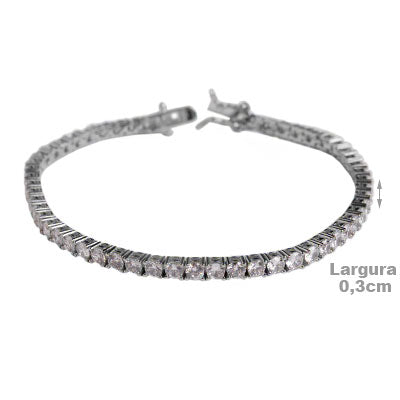 Pulseira de Prata com Zircônias